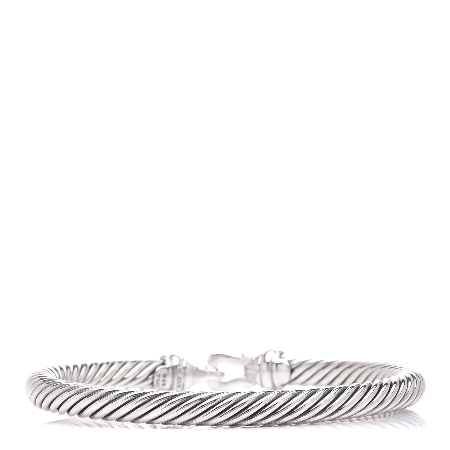 Sterling Silver 18K Yellow Gold 5mm Cable Classic Buckle Bracelet