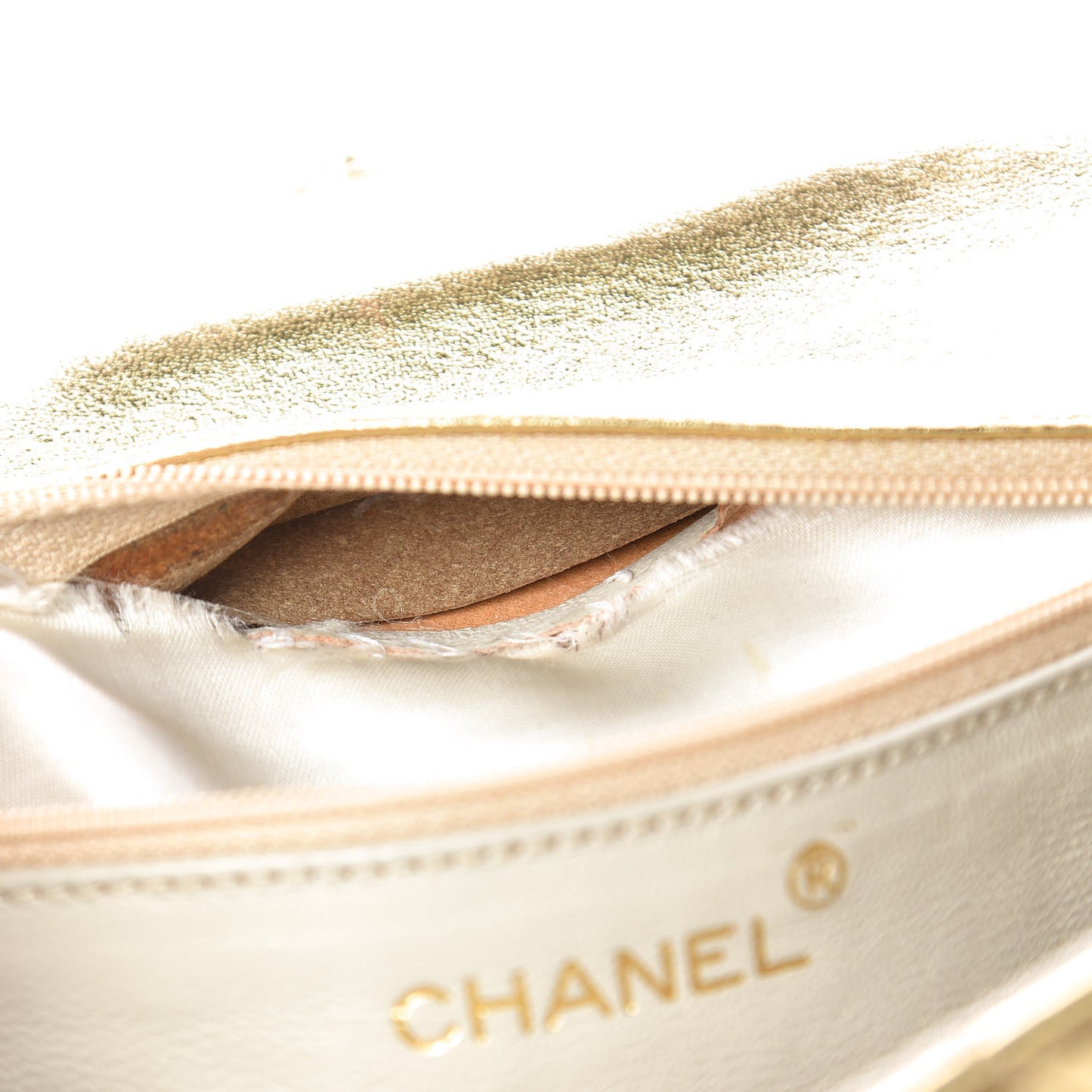 Lambskin Quilted Tassel Clutch Gold