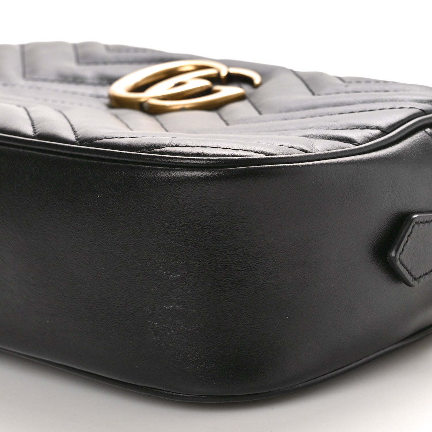 Gucci Calfskin Matelasse Small GG Marmont Chain Shoulder Bag Black 10 of 10