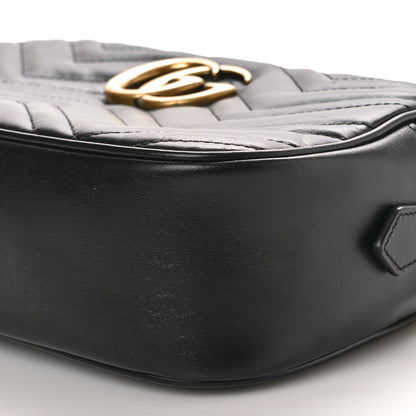 Gucci Calfskin Matelasse Small GG Marmont Chain Shoulder Bag Black 10 of 10