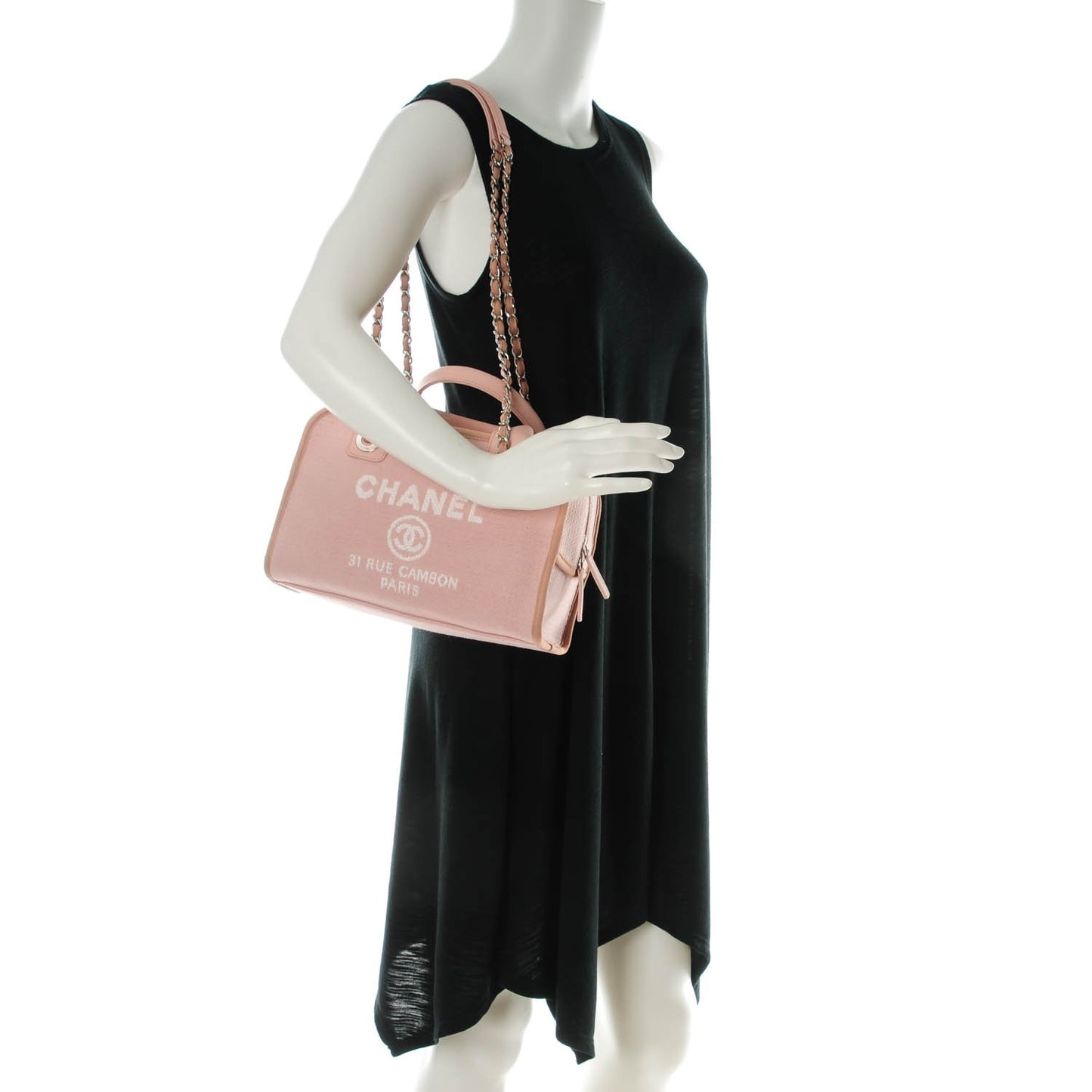 Canvas Deauville Small Bowling Bag Light Pink