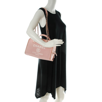 Chanel Canvas Deauville Small Bowling Bag Light Pink 2 of 7