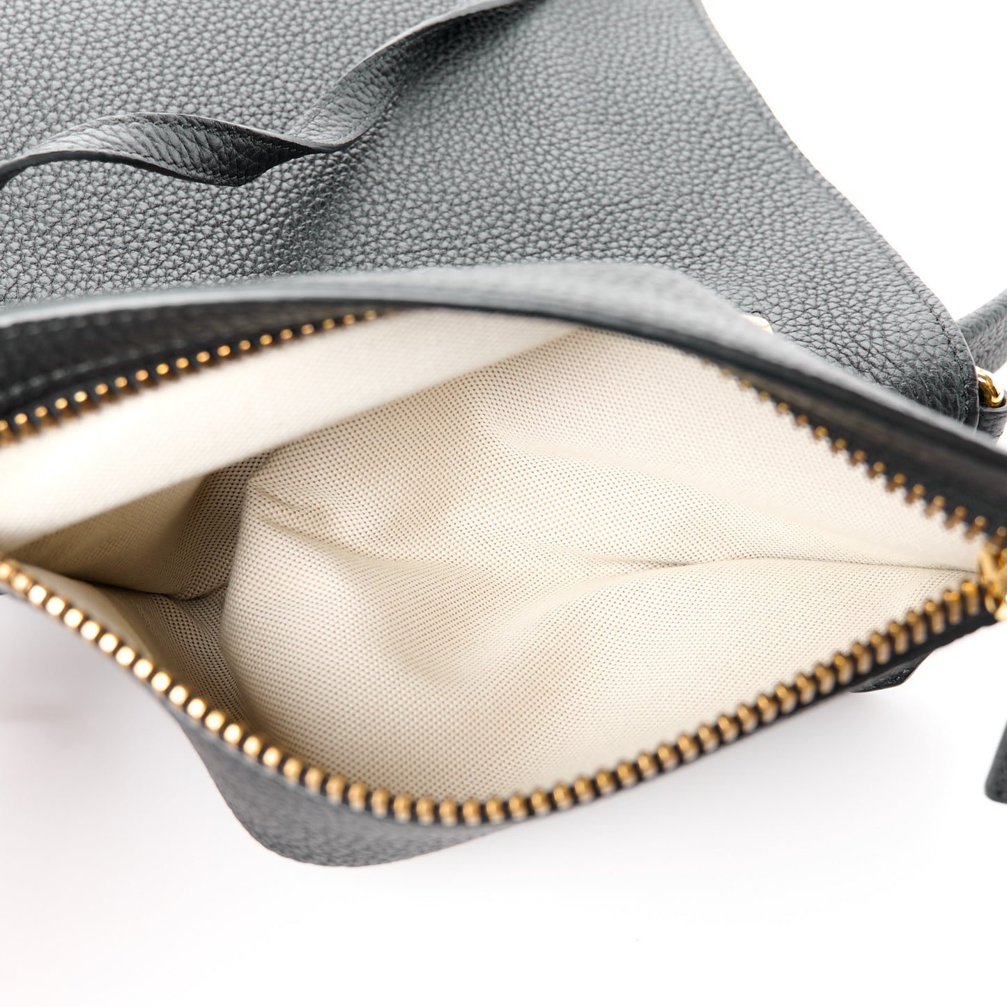 Pebbled Calfskin Small Alix Padlock Zip Hobo Bag Black