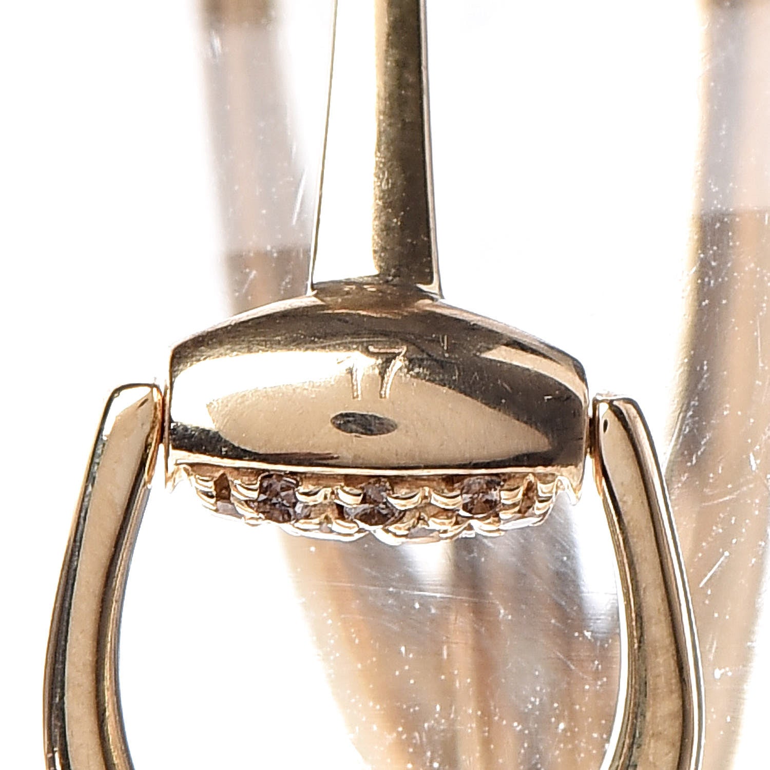 Gucci 18K Yellow Gold Diamond Pave Horsebit Bracelet 6 of 6