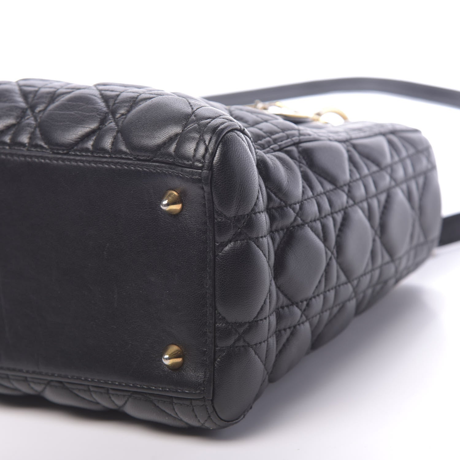 Christian Dior Lambskin Cannage Medium Lady Dior Black 11 of 12