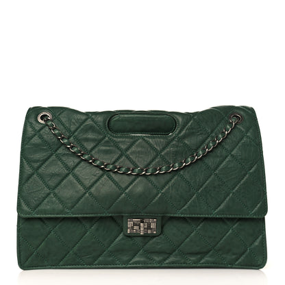 Chanel Washed Lambskin Quilted Maxi Take Away Flap Green 1 of 9