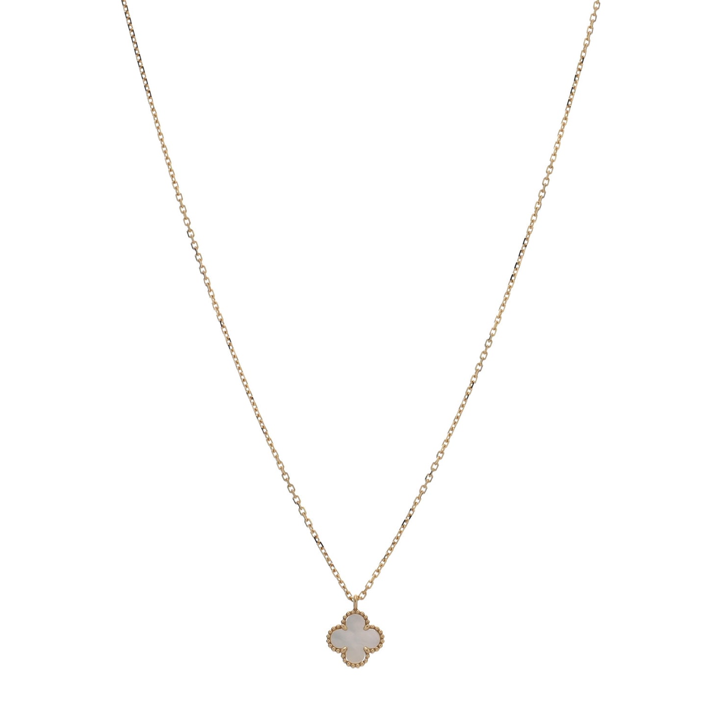 18K Yellow Gold Mother of Pearl Sweet Alhambra Pendant Necklace