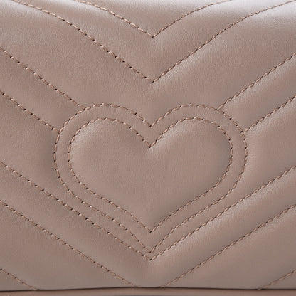 Gucci Calfskin Matelasse Super Mini GG Marmont Shoulder Bag Porcelain Rose 8 of 12