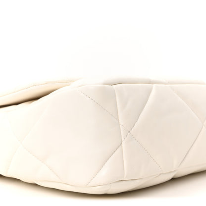 Chanel Lambskin Quilted Large Chanel 19 Flap White 9 of 11