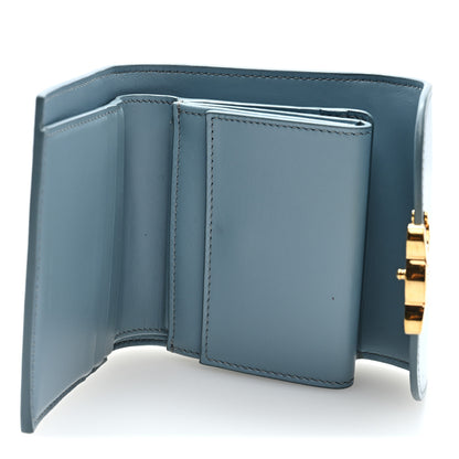 Celine Shiny Calfskin Small Triomphe Wallet California Blue 5 of 6