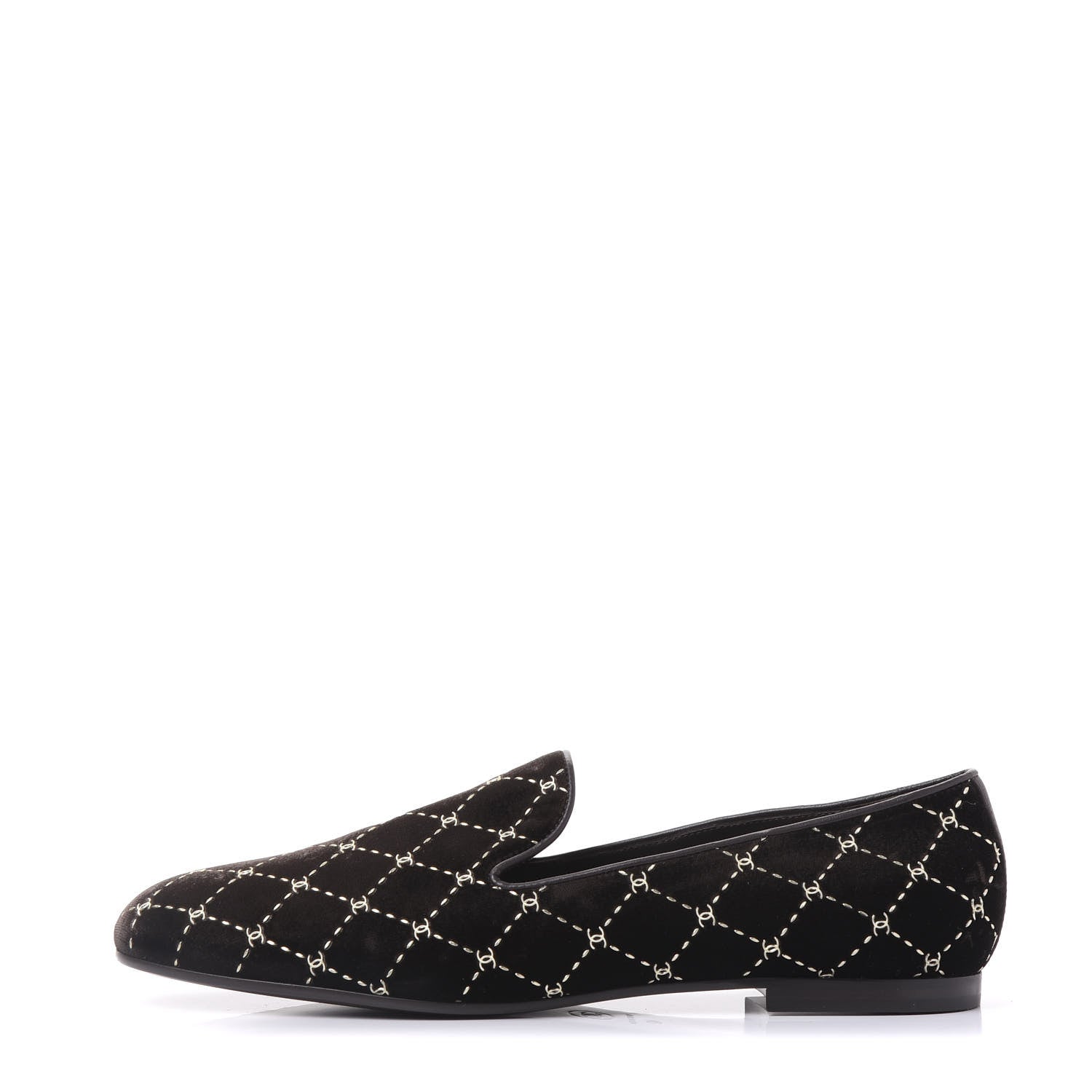 Chanel Velvet Moccasin Loafers 42 Brown 1 of 9