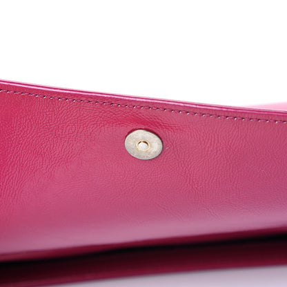 Saint Laurent Textured Patent Monogram Large Belle De Jour Clutch Fuchsia 9 of 11