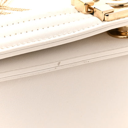 Chanel Calfskin Quilted Medium Chain Embellished Boy Flap White 10 of 14