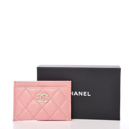 Chanel Iridescent Caviar Quilted Card Holder Pink 9 of 9