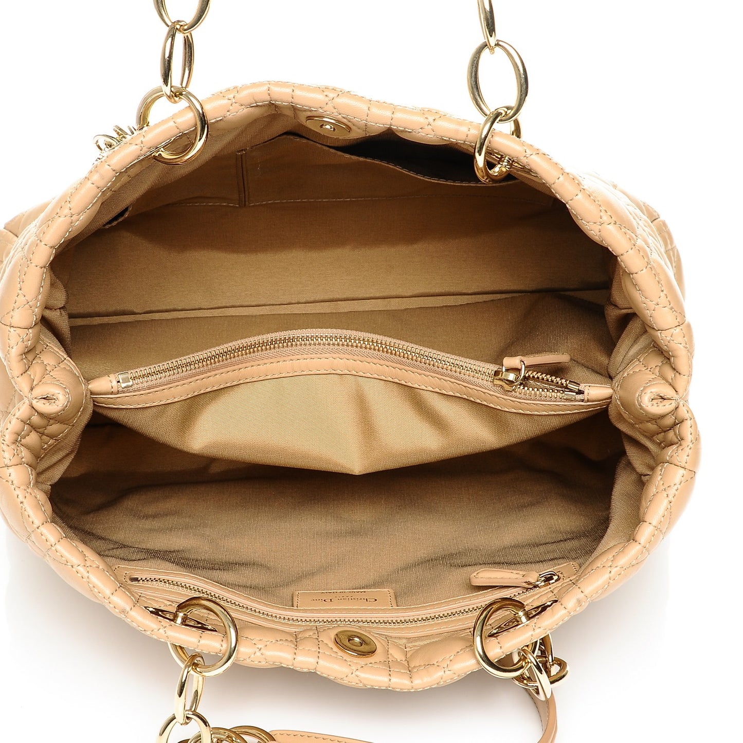 Lambskin Cannage Large Dior Soft Shopping Tote Beige