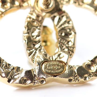 Chanel Metal Textured CC Earrings Gold 4 of 4