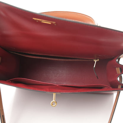 Hermes Box Chamonix Kelly Bi-Color Sellier 32 Rouge H Gold 6 of 20