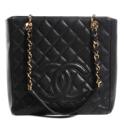 Chanel Caviar Quilted Petit Shopping Tote PST Black 1 of 7