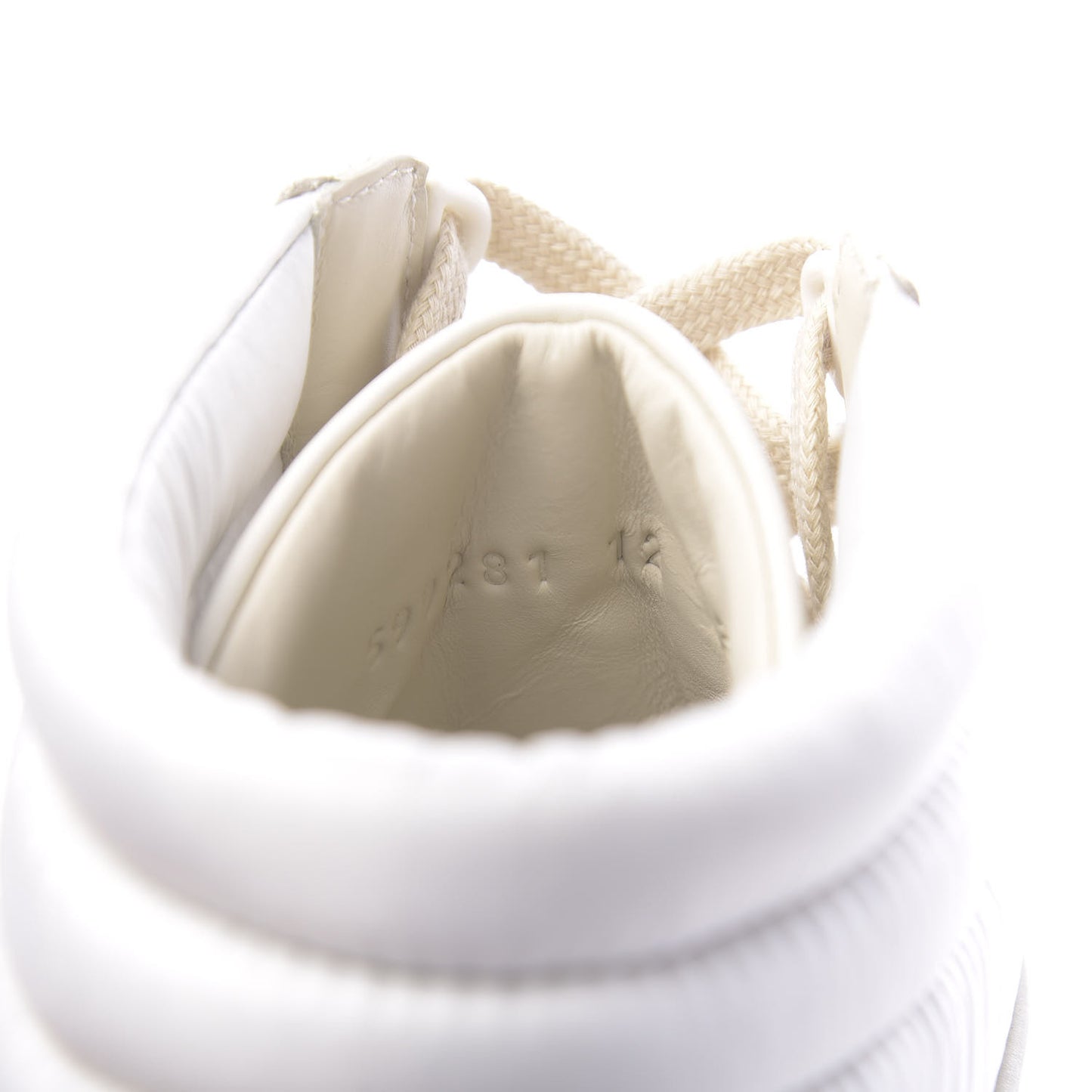 Calfskin Gucci Band Mens Ace High Top Sneakers 12 Mystic White