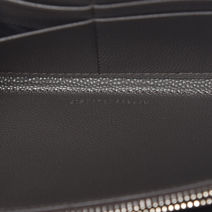Saint Laurent Grain De Poudre Matelasse Chevron Monogram Zip Around Wallet Earth 7 of 7