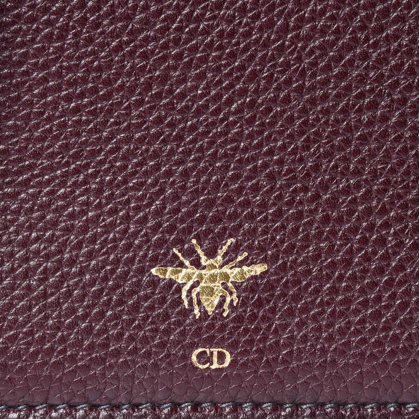 Grained Calfskin D-Bee Crossbody Burgundy