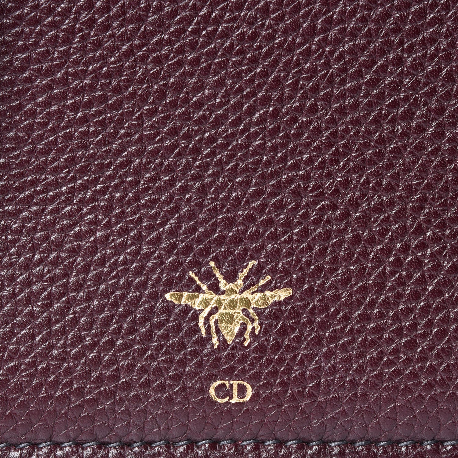 Christian Dior Grained Calfskin D-Bee Crossbody Burgundy 9 of 9