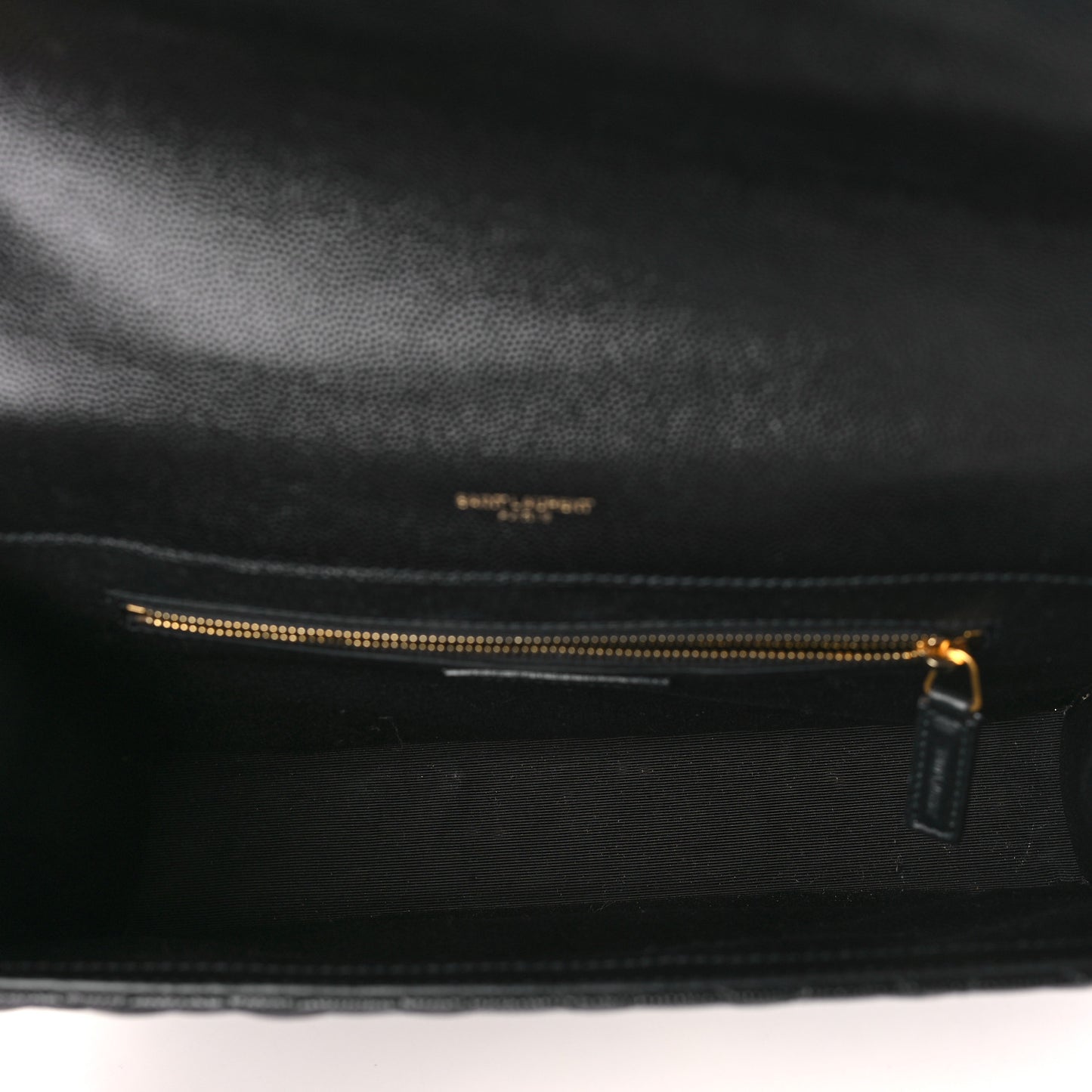 Grain De Poudre Textured Mixed Matelasse Large Triquilt Monogram Satchel Black