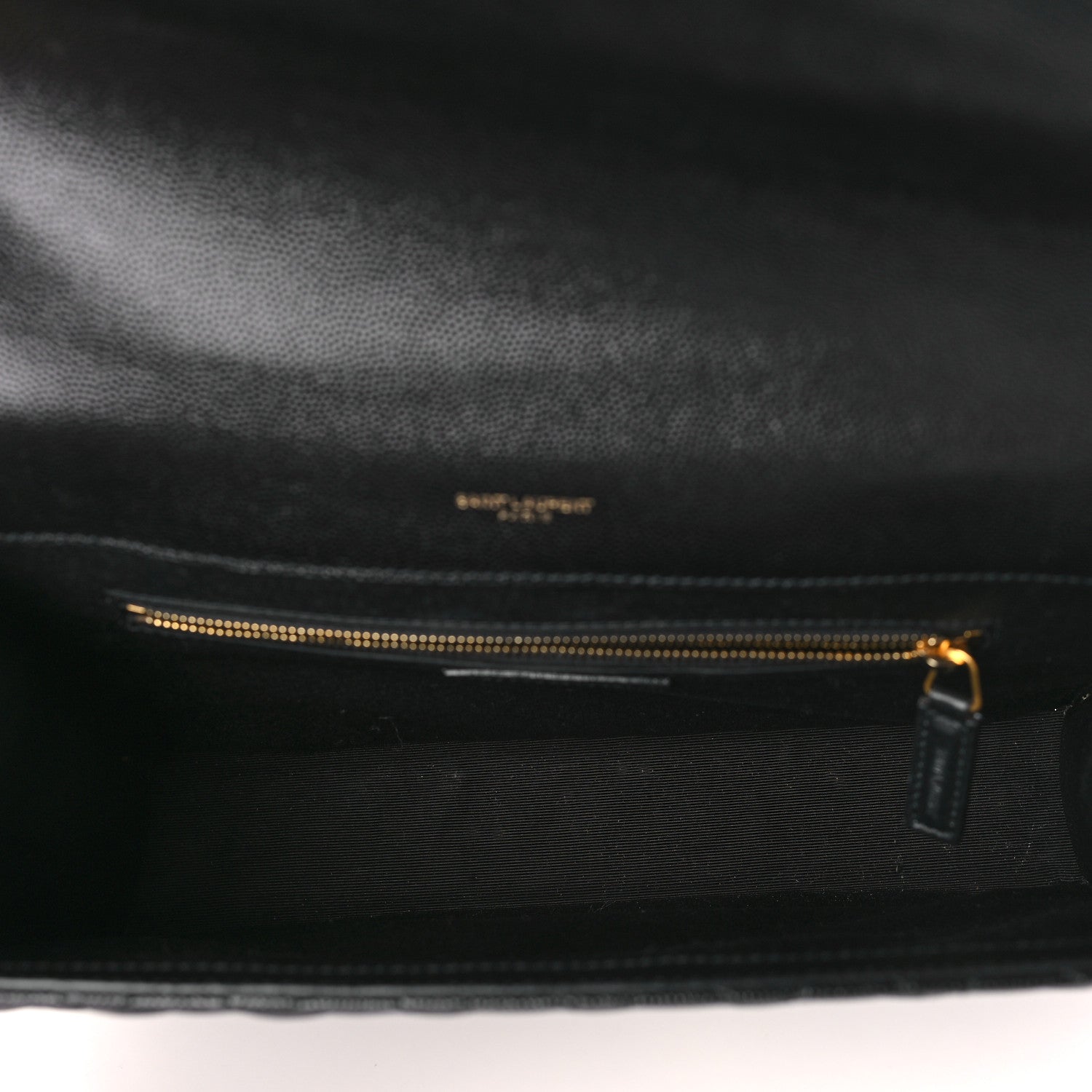 Saint Laurent Grain De Poudre Textured Mixed Matelasse Large Triquilt Monogram Satchel Black 4 of 8