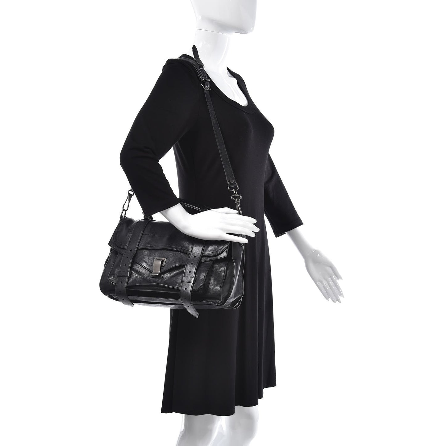 Lambskin Medium PS1 Satchel Black