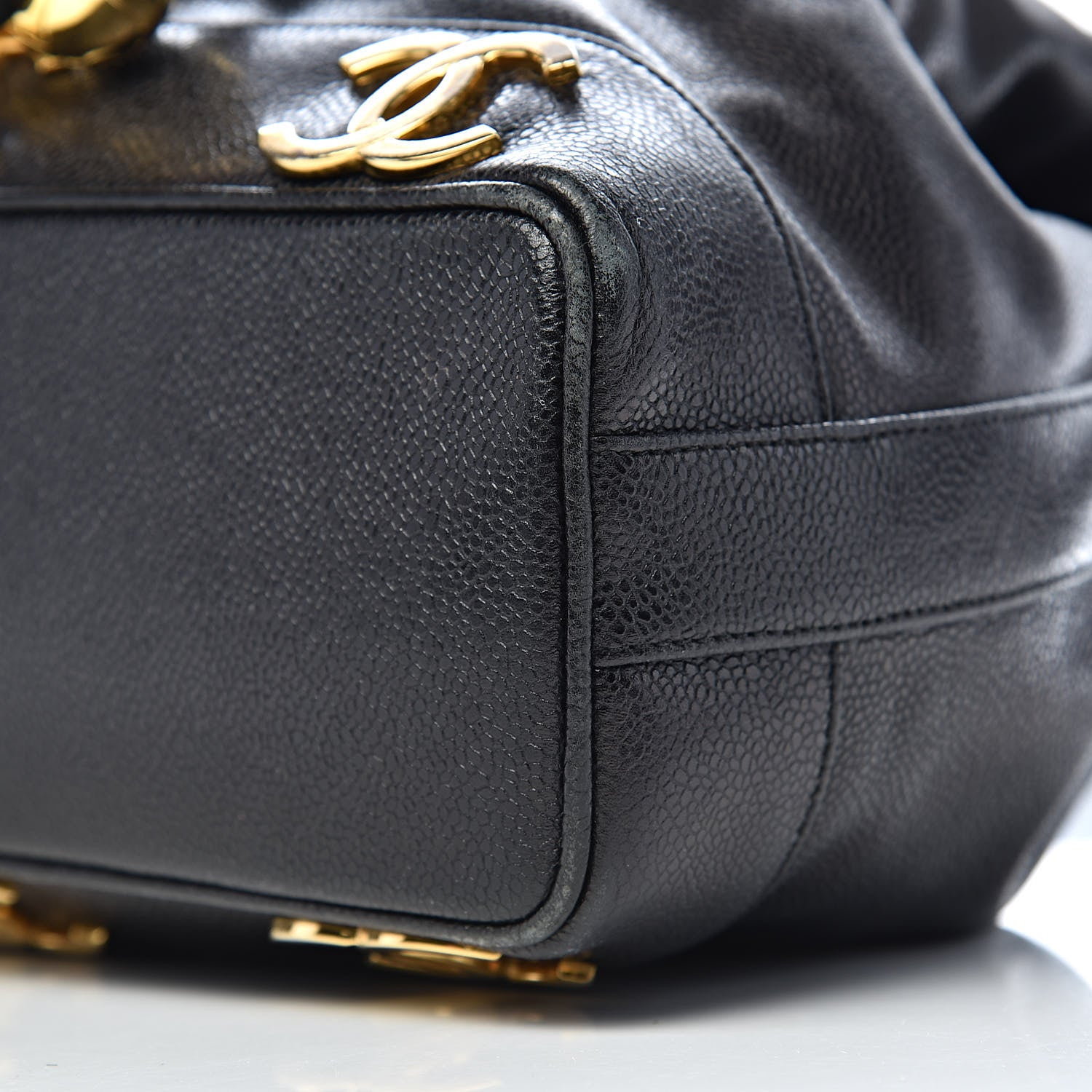 Chanel Caviar CC Drawstring Shoulder Bag Black 10 of 11