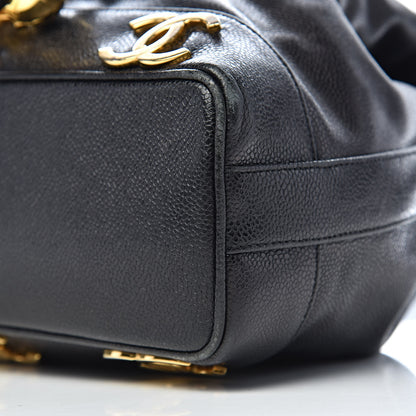 Chanel Caviar CC Drawstring Shoulder Bag Black 10 of 11