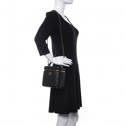 Chanel Caviar Quilted Small Top Handle Vanity Case With Chain Black 2 of 10