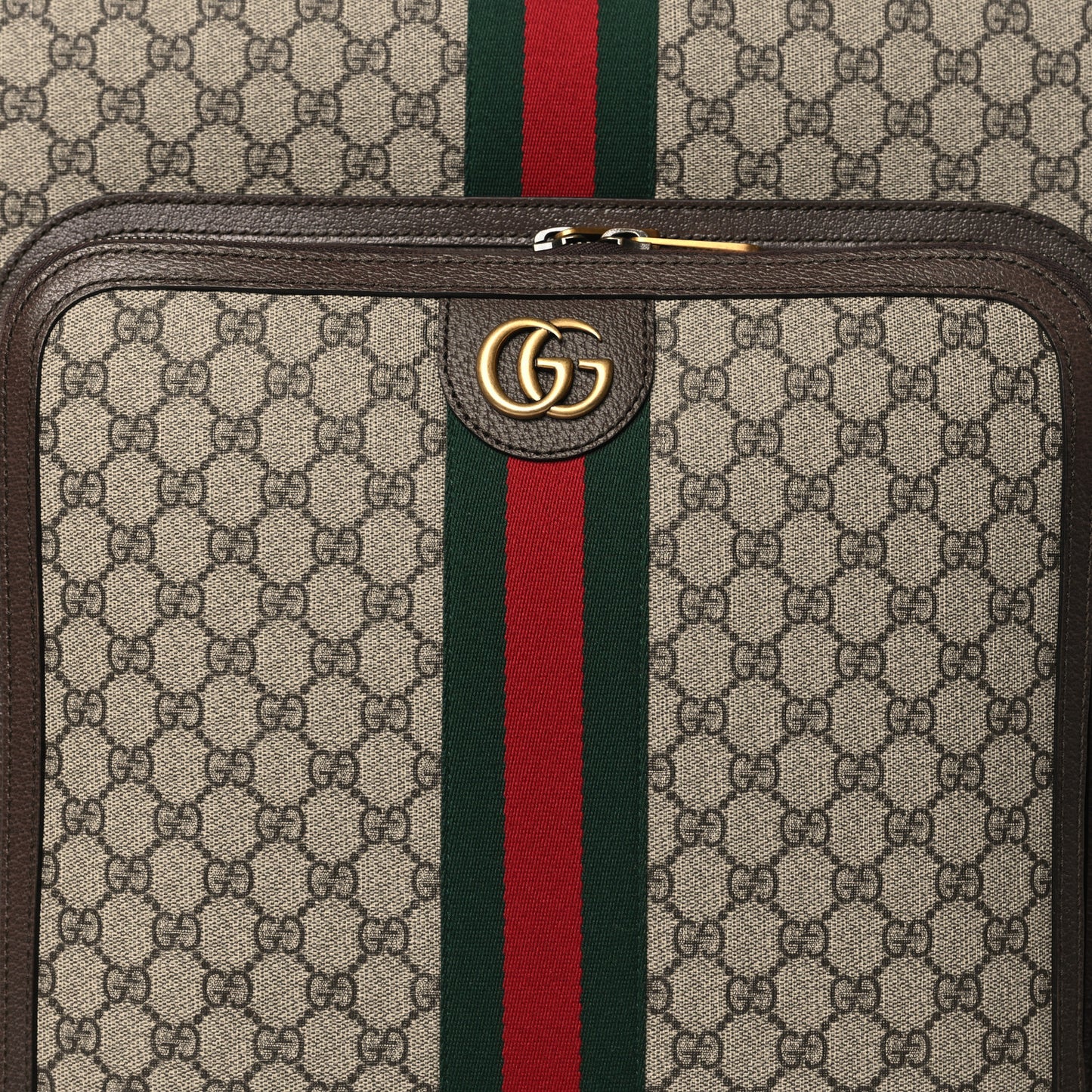 GG Supreme Monogram Web Medium Savoy Trolley Beige Ebony