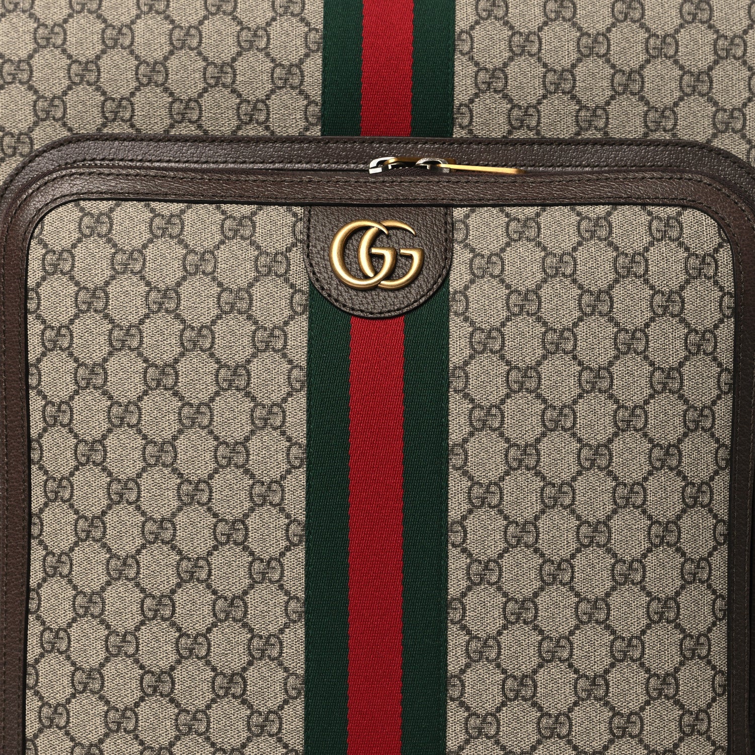 Gucci GG Supreme Monogram Web Medium Savoy Trolley Beige Ebony 7 of 9
