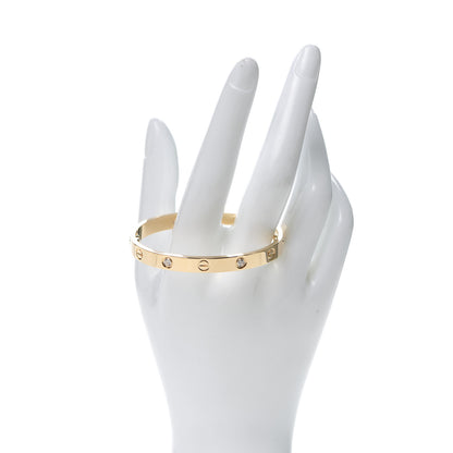 Cartier 18K Yellow Gold 4 Diamond LOVE Bracelet 16 2 of 9