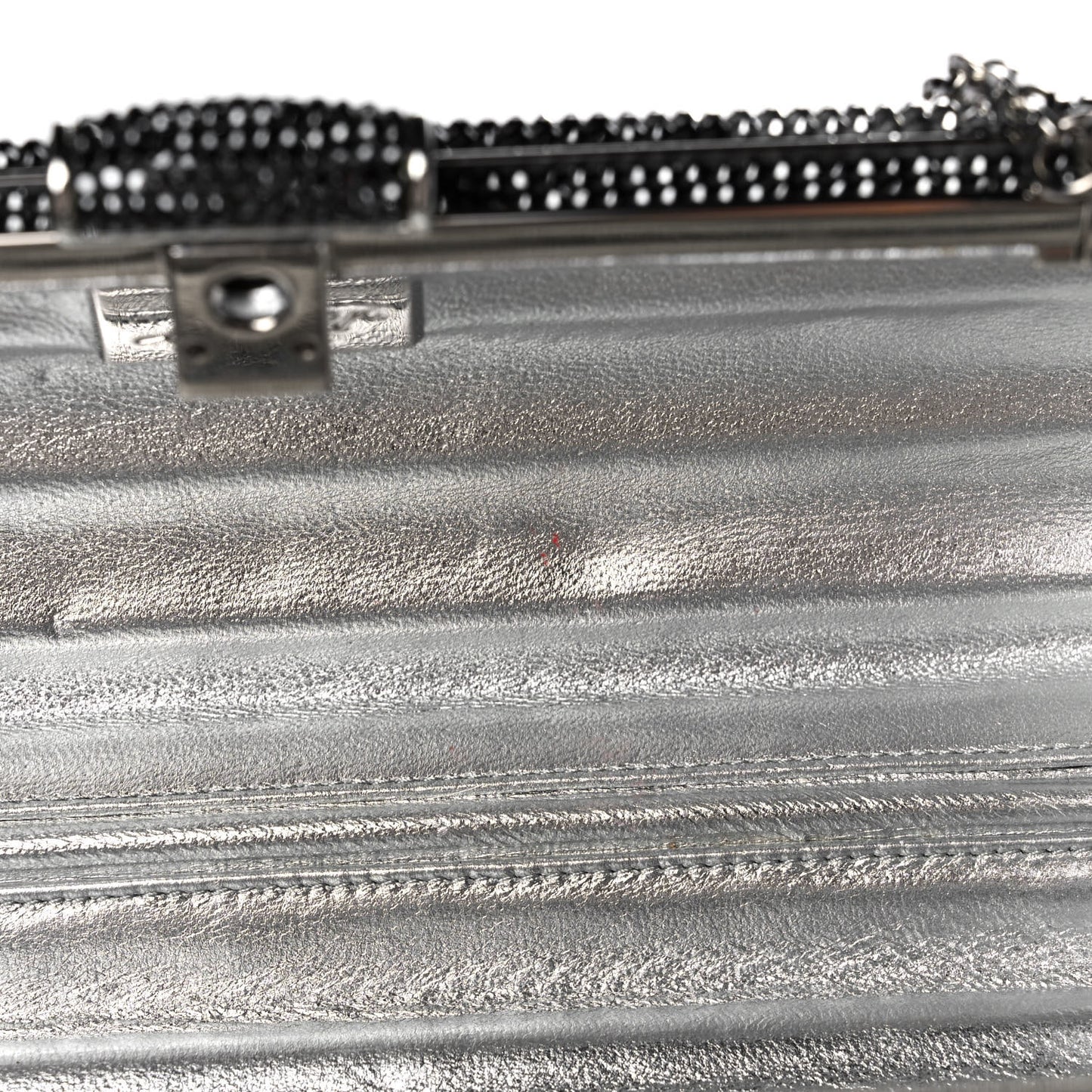 Swarovski Crystal Cosmojet Minaudiere Clutch Black Silver