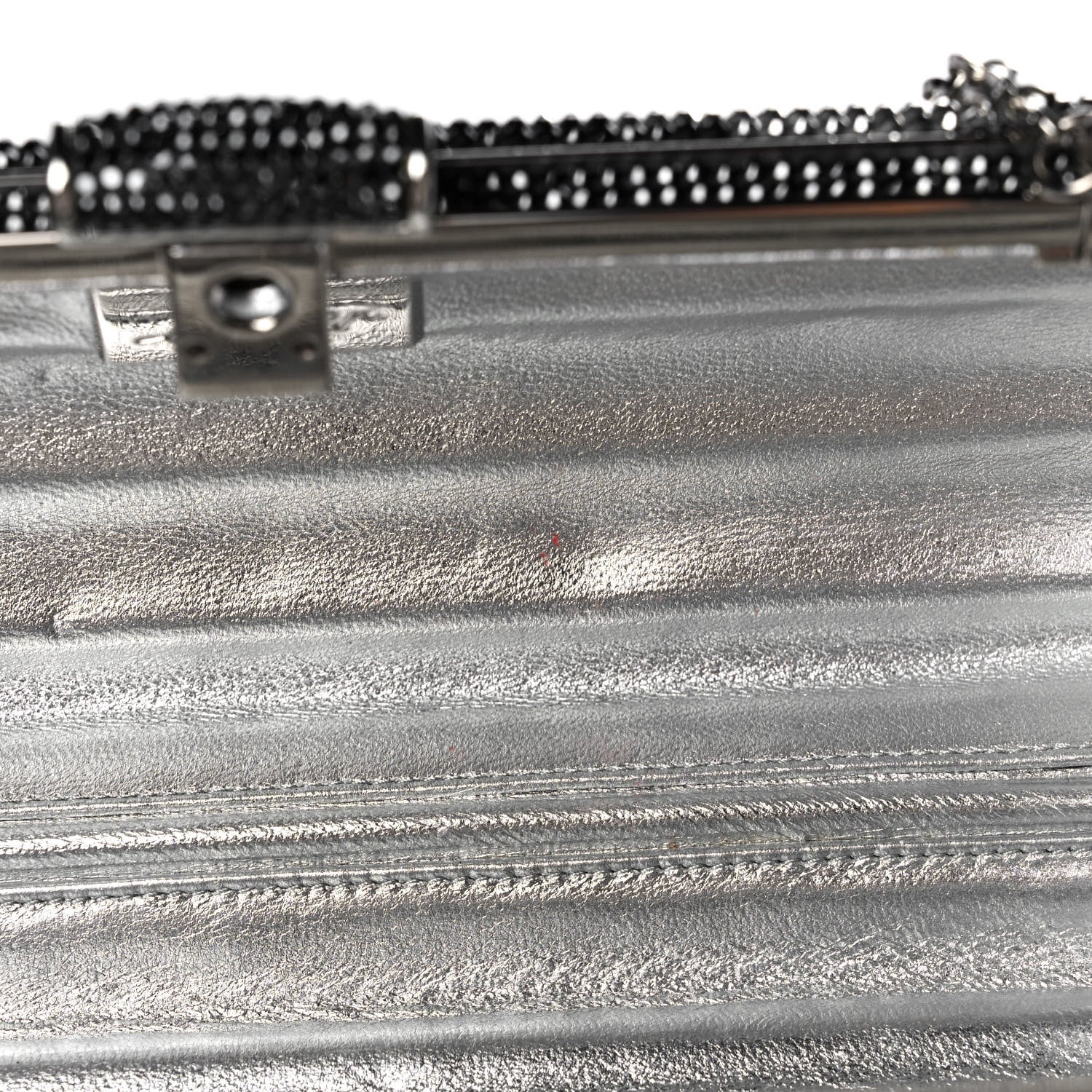 Judith Leiber Swarovski Crystal Cosmojet Minaudiere Clutch Black Silver 9 of 10