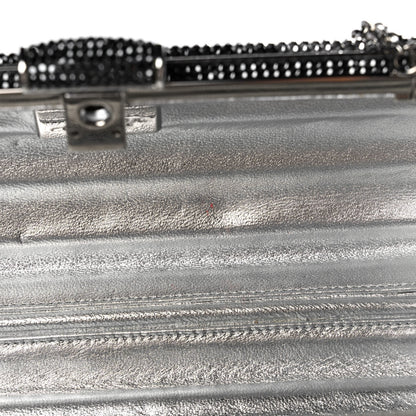 Judith Leiber Swarovski Crystal Cosmojet Minaudiere Clutch Black Silver 9 of 10