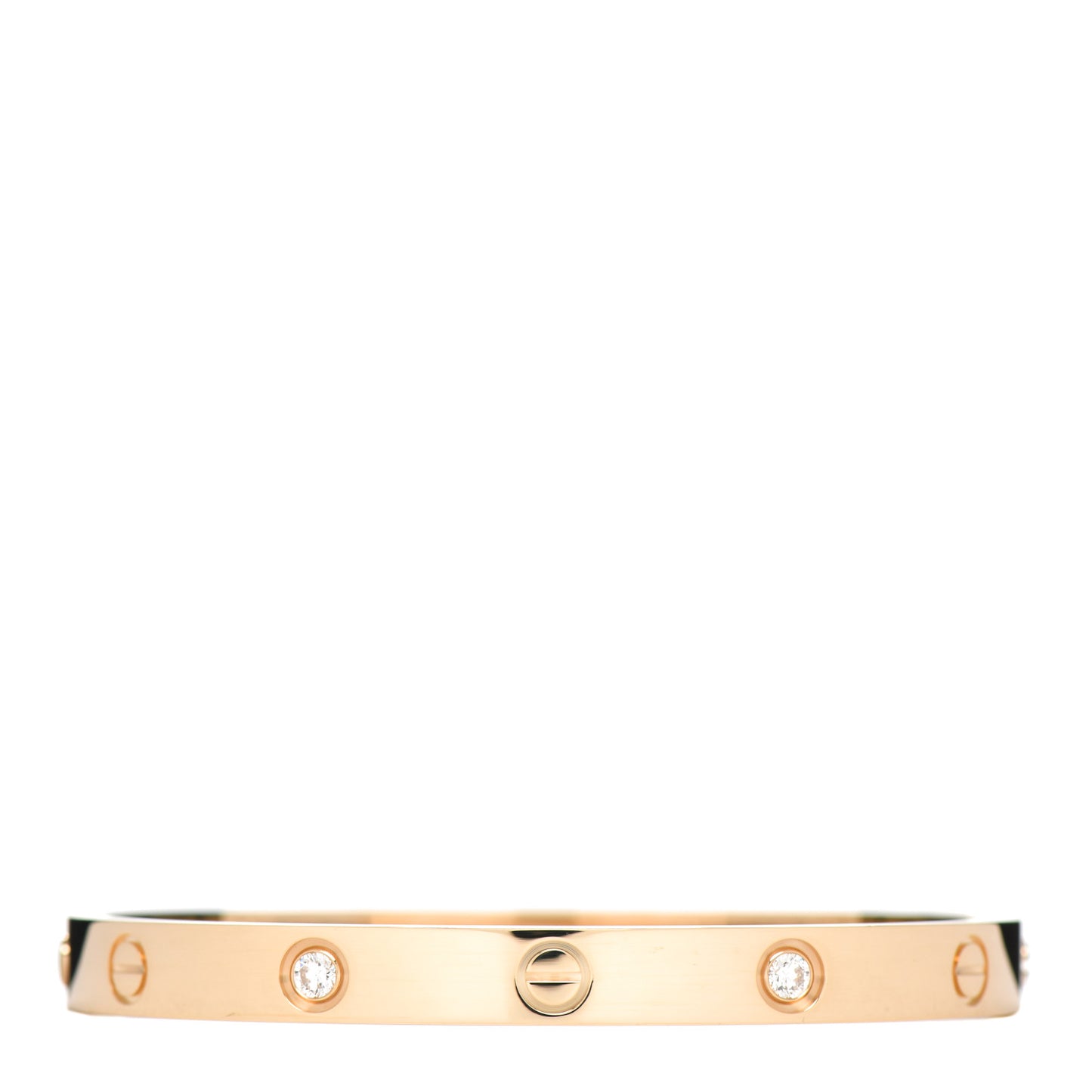 18K Yellow Gold 4 Diamond LOVE Bracelet 17