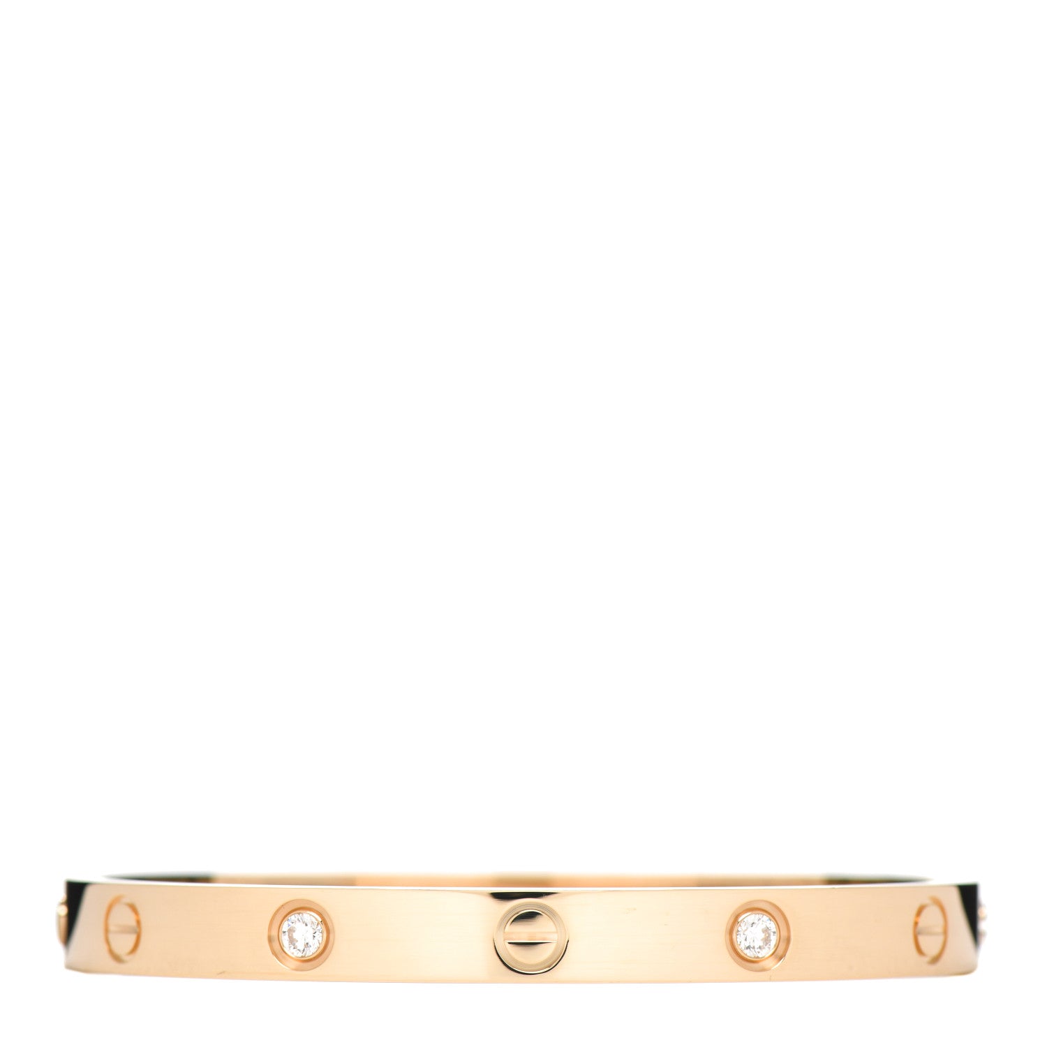 Cartier 18K Yellow Gold 4 Diamond LOVE Bracelet 17 1 of 5