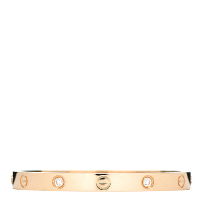 Cartier 18K Yellow Gold 4 Diamond LOVE Bracelet 17 1 of 5