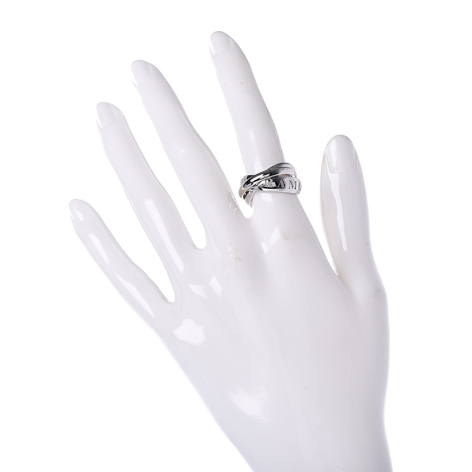 Cartier 18K White Gold 98 Xmas Limited Trinity Ring 51 5.75 2 of 5