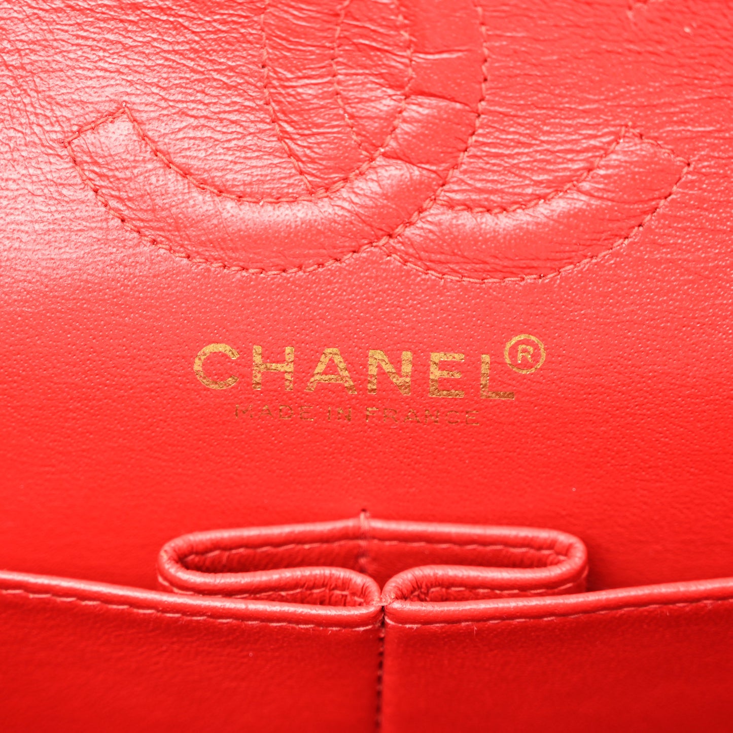 Caviar Quilted Small Double Flap Red