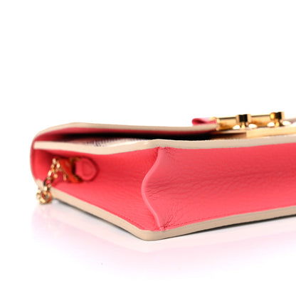 Louis Vuitton Damier Azur Croisette Chain Wallet Rose Papaye 7 of 8