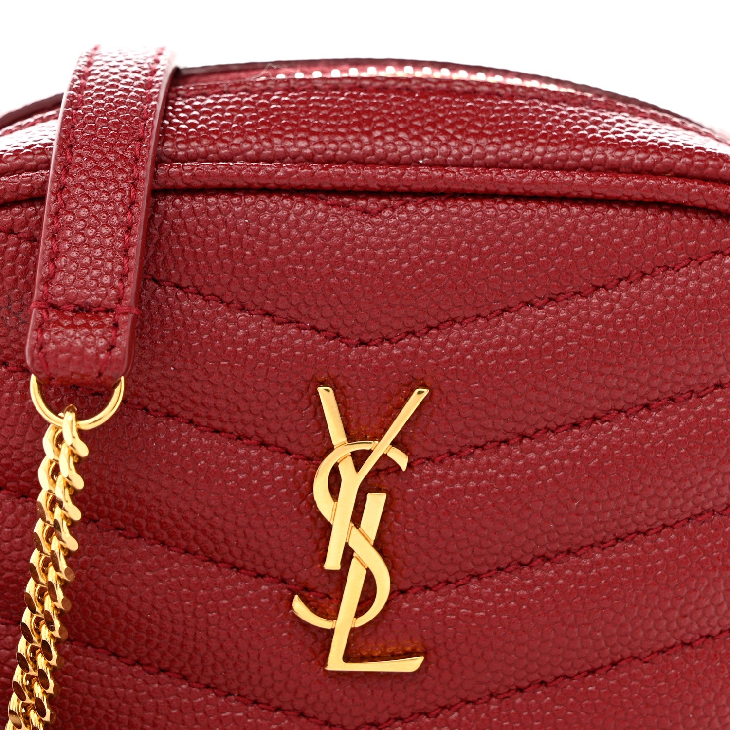Saint Laurent Grain De Poudre Matelasse Monogram Baby Lou Camera Bag Eros Red 8 of 14