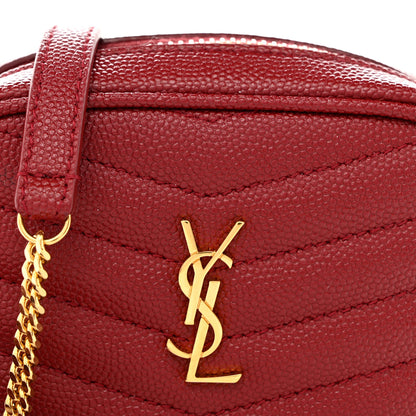 Saint Laurent Grain De Poudre Matelasse Monogram Baby Lou Camera Bag Eros Red 8 of 14