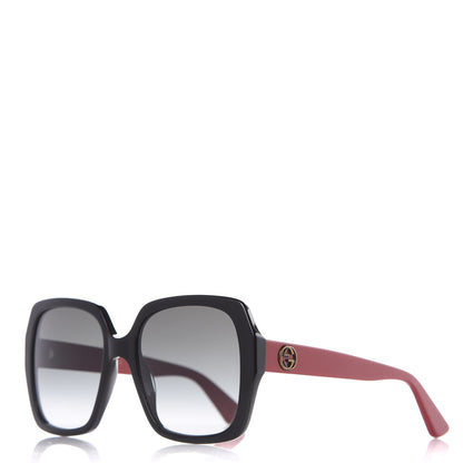 Gucci Acetate Square Frame GG0096S Sunglasses Black Red 1 of 6