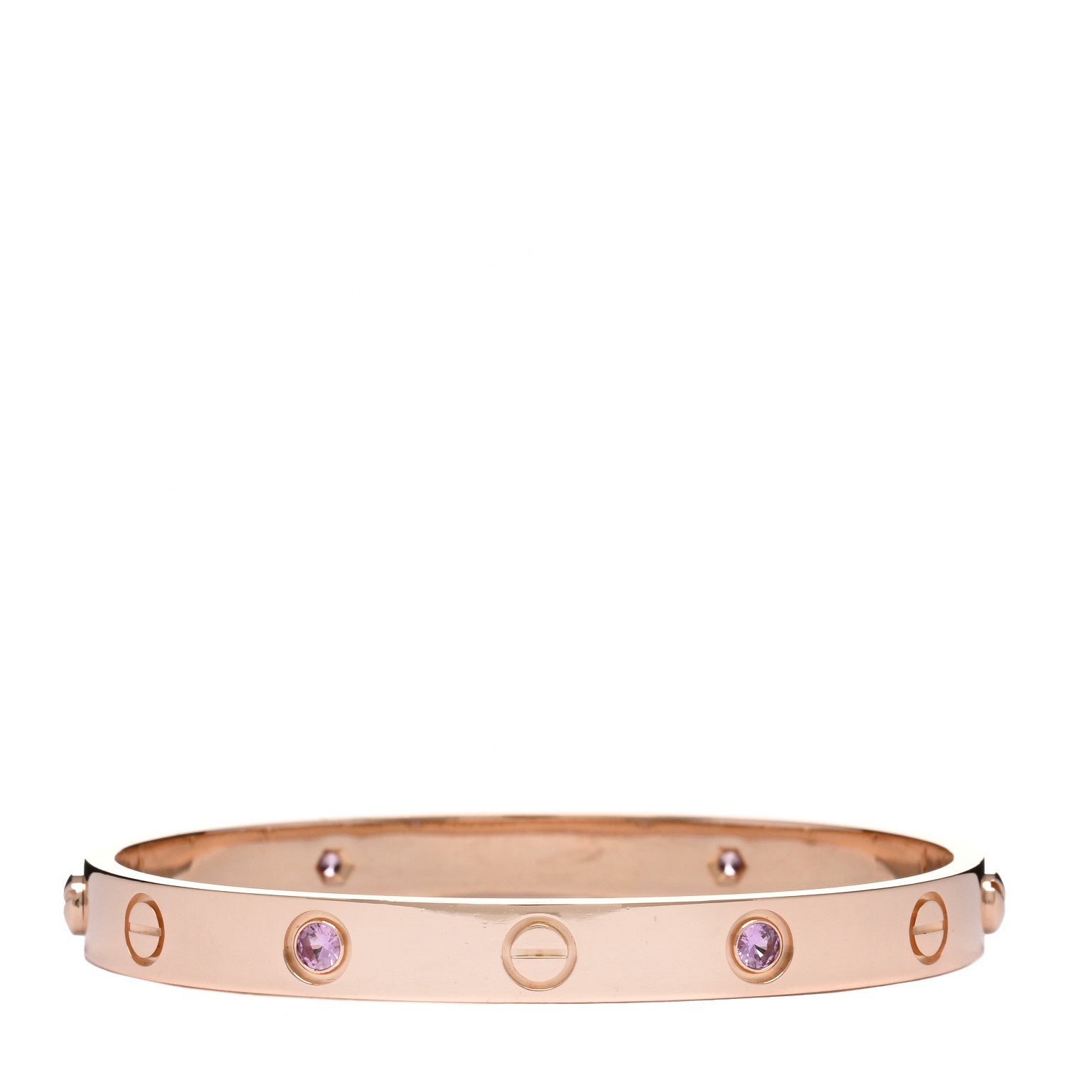 Cartier 18K Pink Gold 4 Pink Sapphire LOVE Bracelet 16 1 of 3