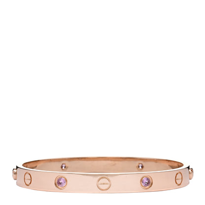 Cartier 18K Pink Gold 4 Pink Sapphire LOVE Bracelet 16 1 of 3