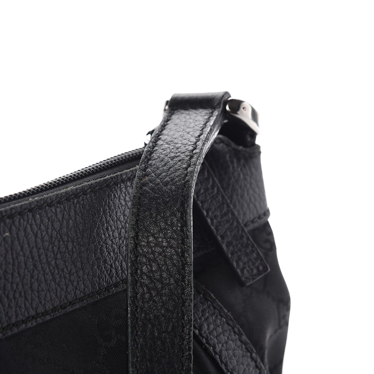 Nylon Monogram Small D Silver Ring Messenger Black